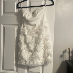 White feather sequin dress